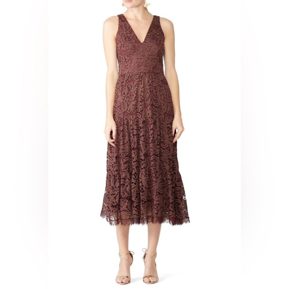 Madelyn Midi Lace Dress by Dress The Population. Size Small. NWOT!